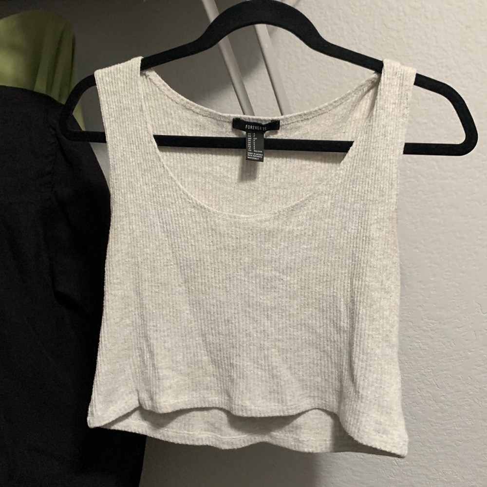 Light gray knit tank top